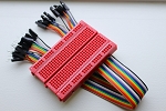 Red 400PTS Breadboard with 20-wire rainbow F/M jumper wires for TI Launchpad